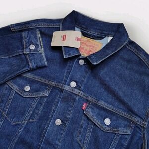 Levis Trucker Jacket Mens Large Blue Denim Standard Fit Jean Coat